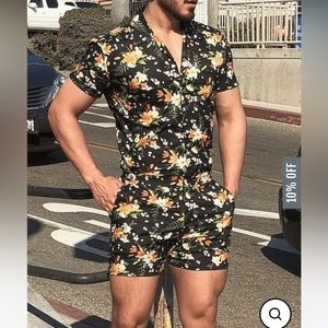 Romper jack tropical Black